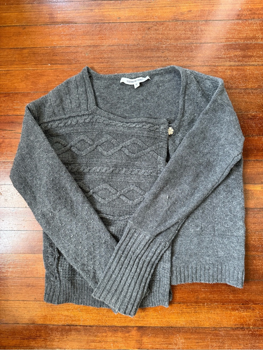 Gray Cable-Knit Women's Cardigan